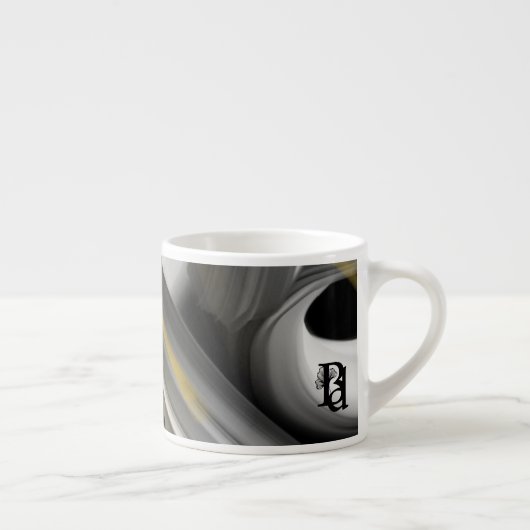 Espresso Tasse Abstrakte Art Schwarz-weiß (Rechts)