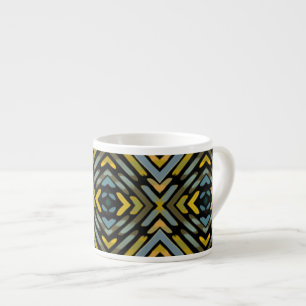 Espresso-Tasse Blau Gold Schwarz Reifenprofil-Must Espressotasse