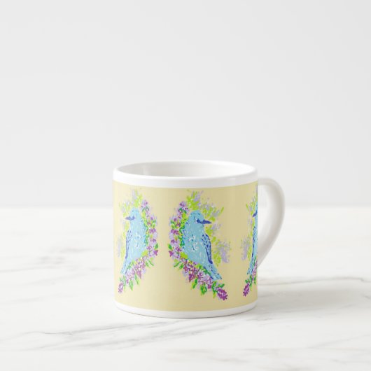 Espresso Tasse/Blaue Vögel Espressotasse (Vorderseite Rechts)