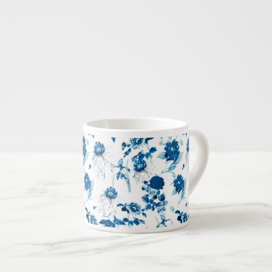 Espresso Tasse-Blue Floral Espressotasse (Vorderseite Rechts)