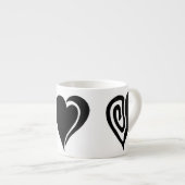 Espresso-Tasse - drei Herz-Formen - Schwarzes Espressotasse (Vorderseite Rechts)