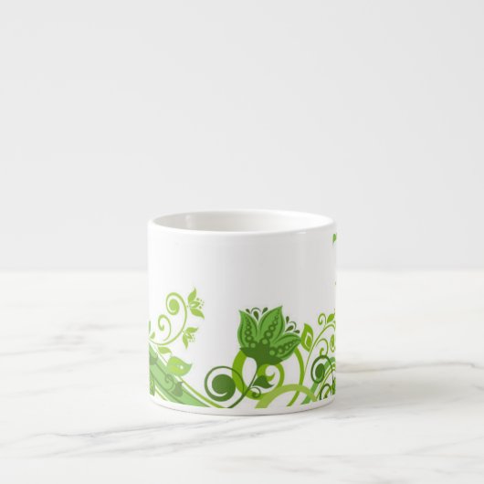 Espresso Tasse Green Floral (Vorderseite)