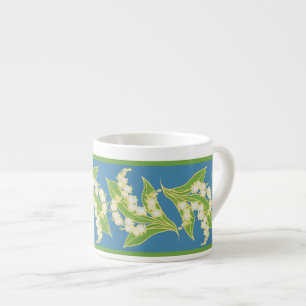 Espresso Tasse: Lilies of the Valley, Blue Espressotasse