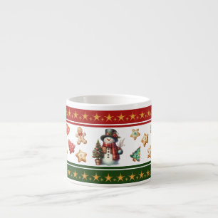 Espresso-Tasse mit Schneemann und Weihnachtskeksen Espressotasse