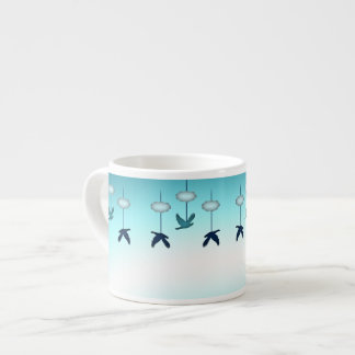 Espresso-Tasse, Niedliche Frühlingsblüten und Wolk Espressotasse