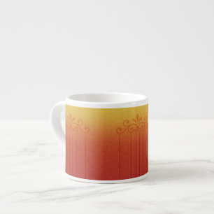 Espresso-Tasse, Orange Gold Pink Fleur Design Espressotasse