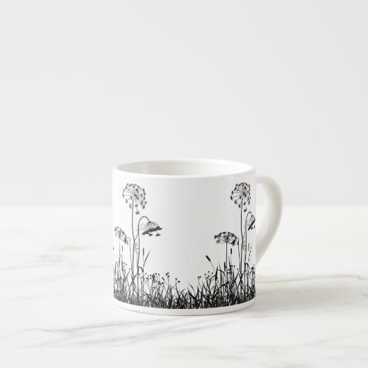 Espresso-Tasse - Silhouette der Wildblume Espressotasse (Vorderseite Rechts)