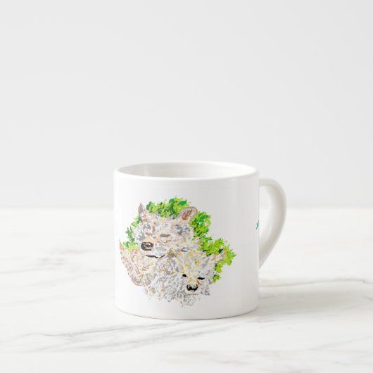 Espresso-Tasse/ Wölfe Espressotasse (Vorderseite Rechts)