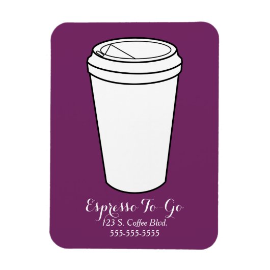 Espresso to go Business plum Magnet (Vertikal)