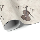 Espresso Violino Violine aus Kaffeebohnen- Geschenkpapier (Rolleneckpunkt)