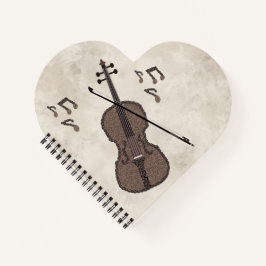 Espresso Violino Violine aus Kaffeebohnen- Notizblock