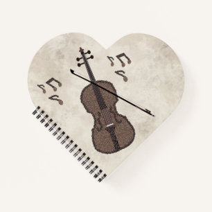 Espresso Violino Violine aus Kaffeebohnen- Notizblock