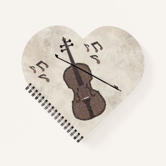 Espresso Violino Violine aus Kaffeebohnen- Notizblock (Vorderseite)