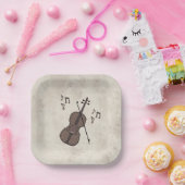 Espresso Violino Violine aus Kaffeebohnen- Pappteller (Party)