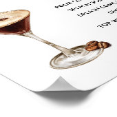 Espresso Wedding Martini Bar Signature Drink Zeich Poster (Ecke)