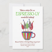 Espresso Weihnachtsbaumen Feiertagskarte (Vorderseite)