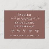 Espresso Will You Be My Bridesmaid Proposal Card Einladung (Rückseite)