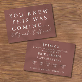 Espresso Will You Be My Bridesmaid Proposal Card Einladung