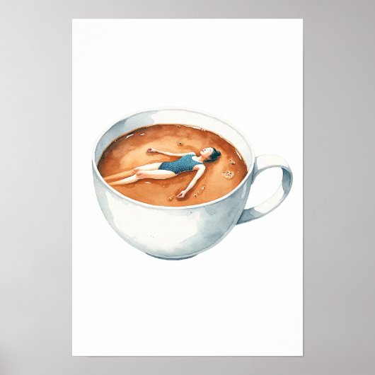 Espresso Woman Soak Watercolor Poster (Vorne)