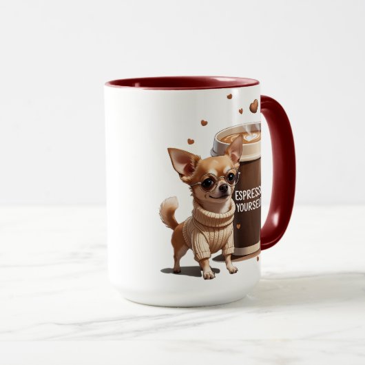 Espresso Yourself – Coffee Chihuahua Edition Tasse (VorderseiteRechts)