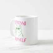 Espresso Yourself Funny Cat Coffee Kaffeetasse (Vorderseite Links)