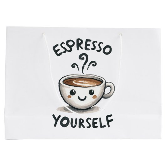 Espresso Yourself Kaffee Große Geschenktüte (Rückseite)