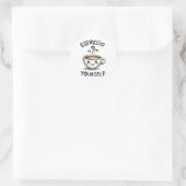 Espresso Yourself Kaffee Runder Aufkleber (Tasche)