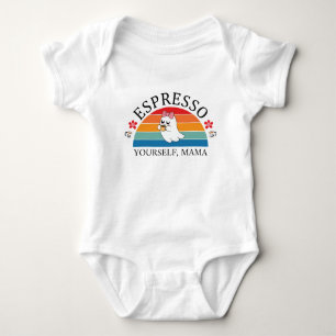 Espresso Yourself Mama - Retro Rainbow Ghost Baby Strampler