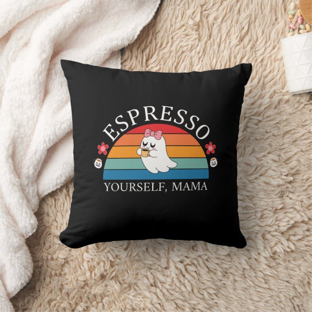 Espresso Yourself Mama - Retro Rainbow Ghost Kissen (Decke)