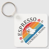 Espresso Yourself Mama - Retro Rainbow Ghost Schlüsselanhänger (Vorderseite)