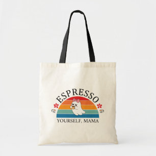 Espresso Yourself Mama - Retro Rainbow Ghost Tragetasche