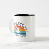 Espresso Yourself Mama - Retro Rainbow Ghost Zweifarbige Tasse (Vorderseite Links)