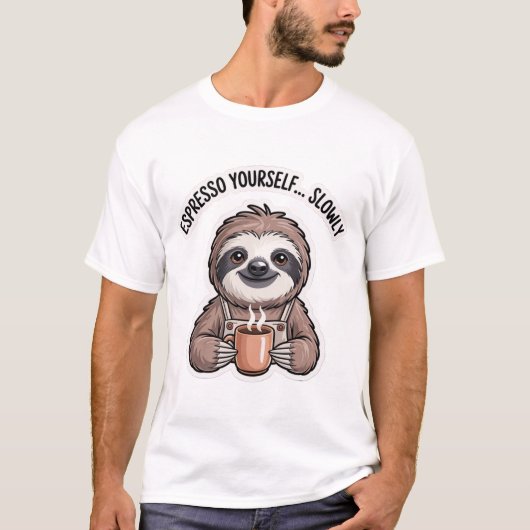 Espresso Yourself Slowly Shirt | Funny Sloth (Vorderseite)