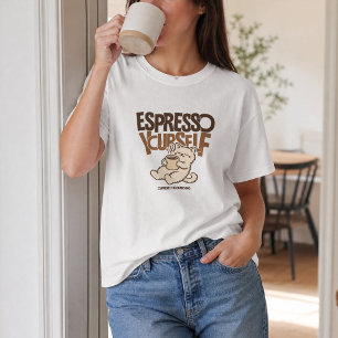 Espresso Yourself Süße Kaffee Katze – Lustiges Kof T-Shirt