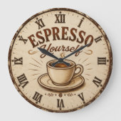 Espresso Yourself Vintage Coffee Große Wanduhr (Vorderseite)