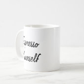 Espresso Yourself Witty Pun Kaffeetasse (Vorderseite Links)