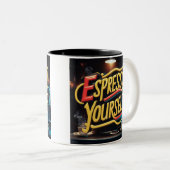 "Espresso Yourself" Zweifarbige Tasse (VorderseiteRechts)