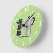 Espressokaffee Runde Wanduhr (Winkel)