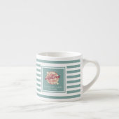 Espressokaffee Tasse mit aquamarinen Streifen (Rechts)