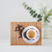 Espressoschale auf einer Matte Postkarte (Stehend Vorderseite)