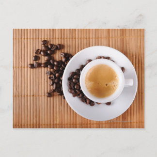 Espressoschale auf einer Matte Postkarte