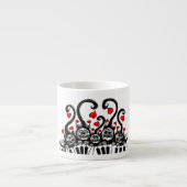 Espressoschale mit den kleinen Katzen, die Klavier Espressotasse (Vorderseite)