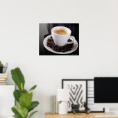Espressotasse mit schwarzer Granitmarke Poster (Heimbüro)