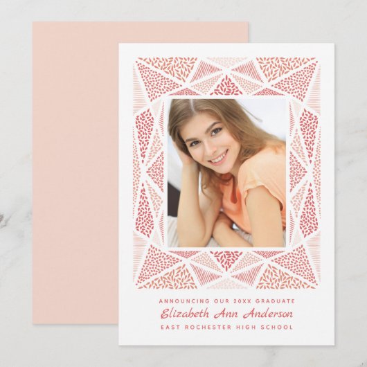 Esprit Abschluss Foto Ankündigung Blush (Vorne/Hinten)