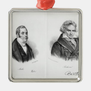 Esprit Auber und Ludwig van Beethoven Ornament Aus Metall