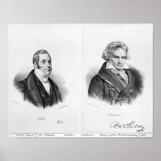 Esprit Auber und Ludwig van Beethoven Poster (Vorne)
