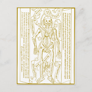Esqueleto esotérico postkarte