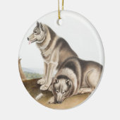 Esquimaux Dog (Canis familiaris) Illustration Keramik Ornament (Links)