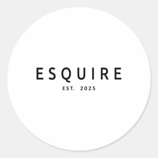 Esquire Est. 2025 Runder Aufkleber (Vorderseite)