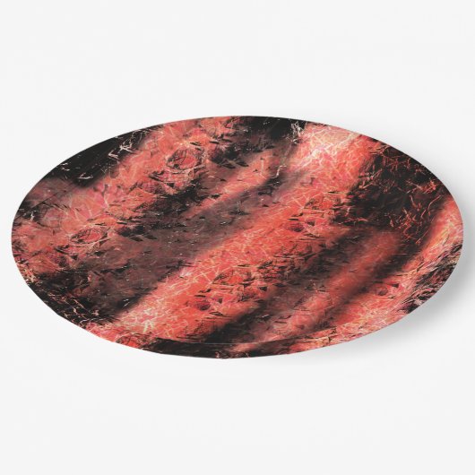 Esquisita textura coral avermelhado amassado pappteller (Schrägansicht)